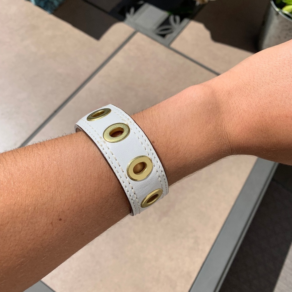 Coach Leather Grommet Bracelet Gem